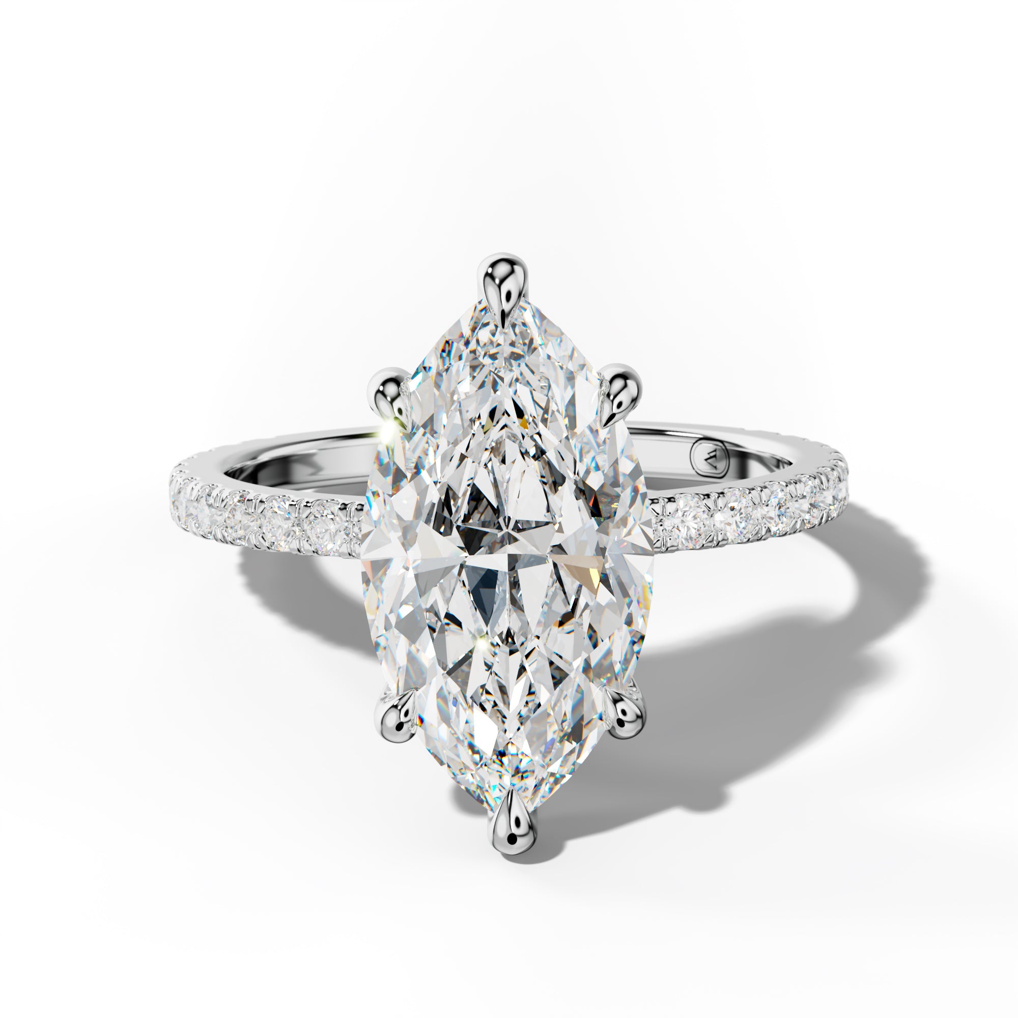 Chloe Six Prong Marquise Diamond Engagement Ring
