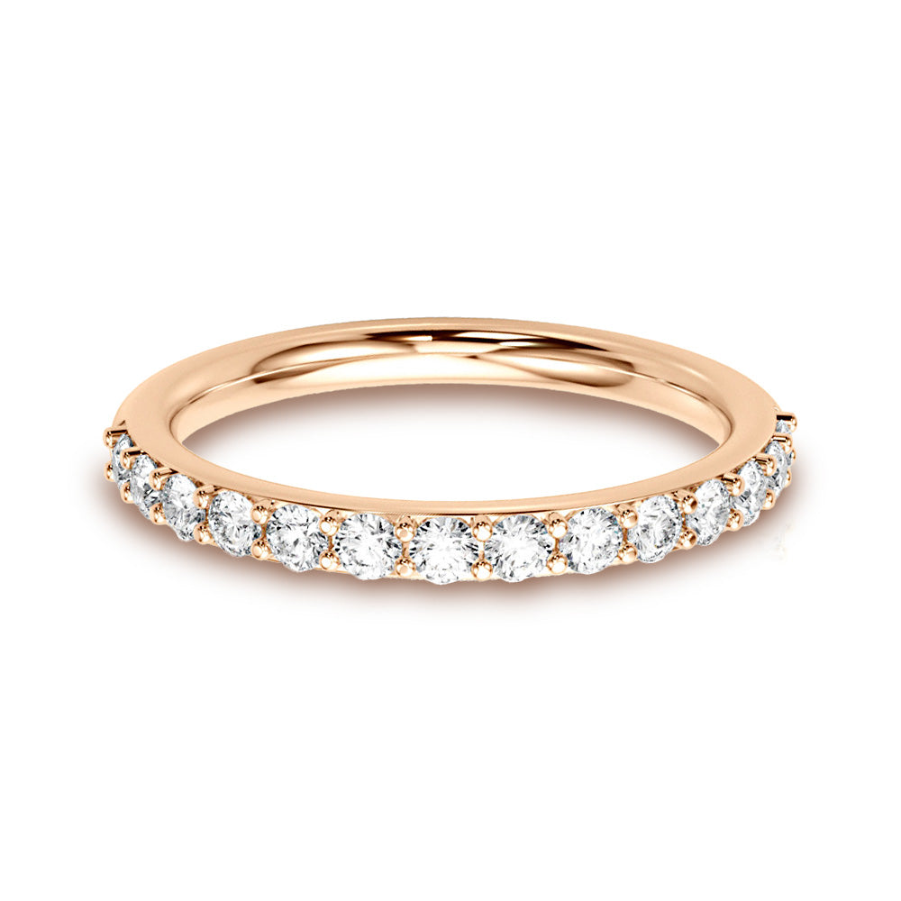 Delicate Stackable Round Diamond Anniversary Band-VIRABYANI