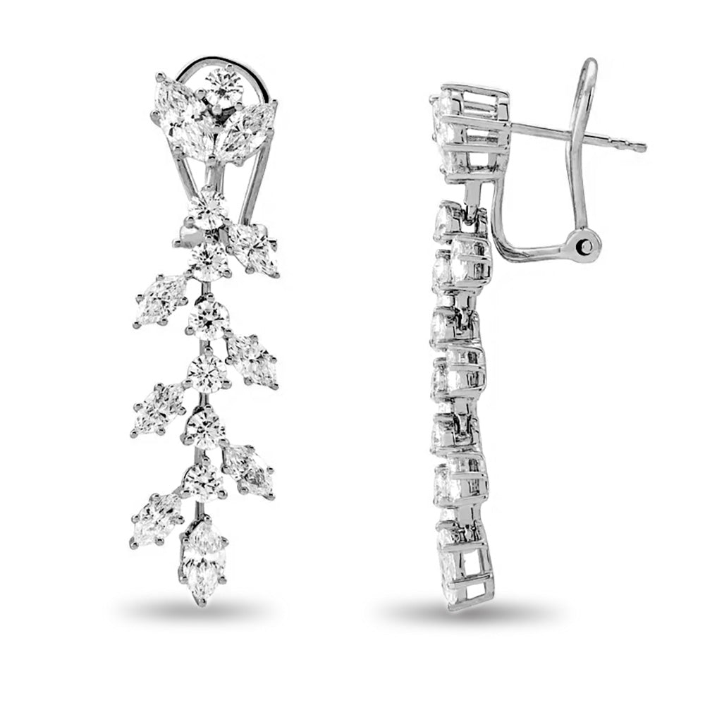 4.25 ct. Marquise Diamond Drop Earrings Flower Design-VIRABYANI
