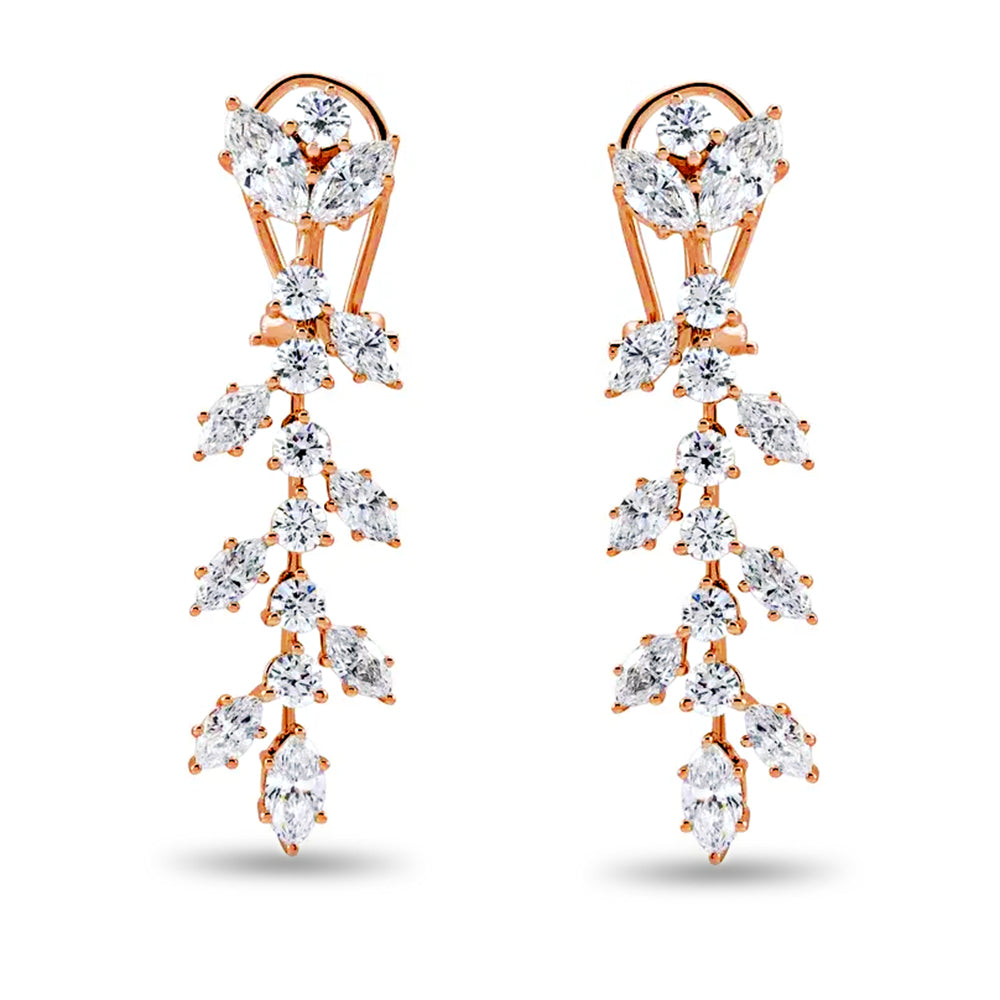 4.25 ct. Marquise Diamond Drop Earrings Flower Design
