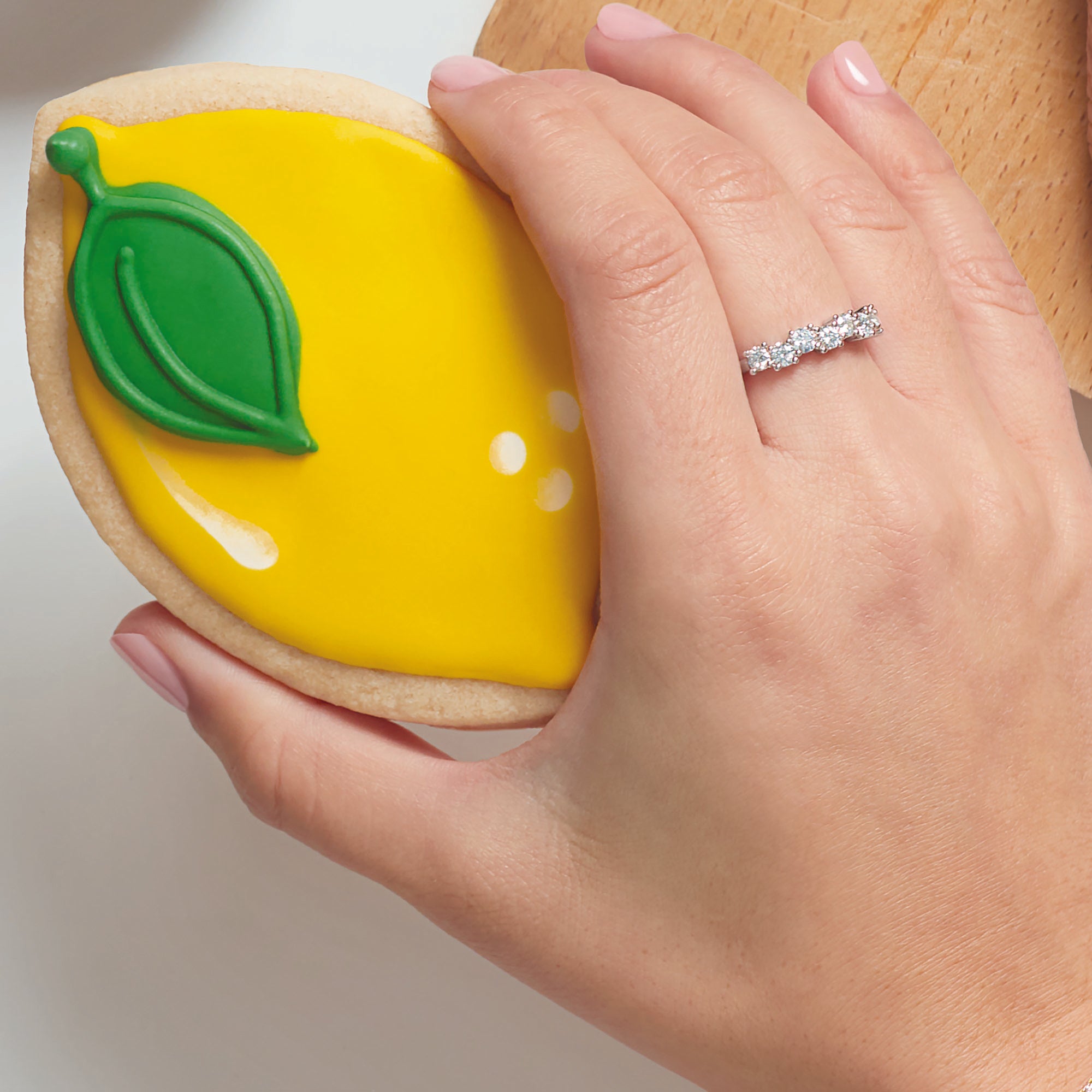 Nine Stone Round Diamond Anniversary Band-VIRABYANI