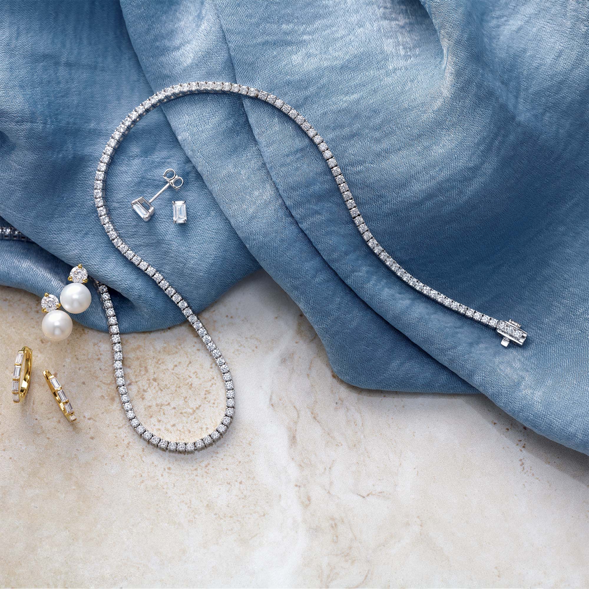 Four Prong Classic Diamond Tennis Necklace-VIRABYANI