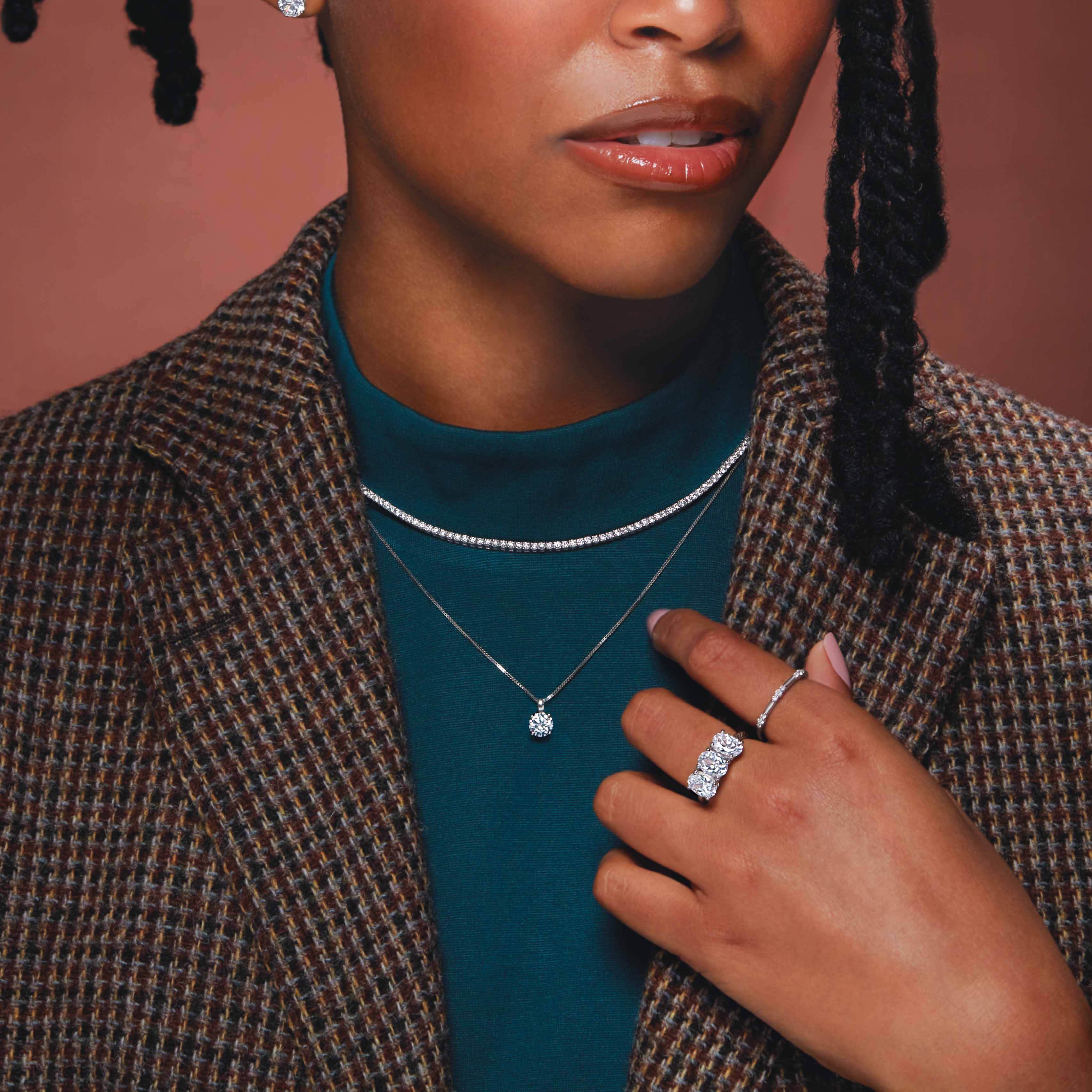 Four Prong Classic Diamond Tennis Necklace-VIRABYANI