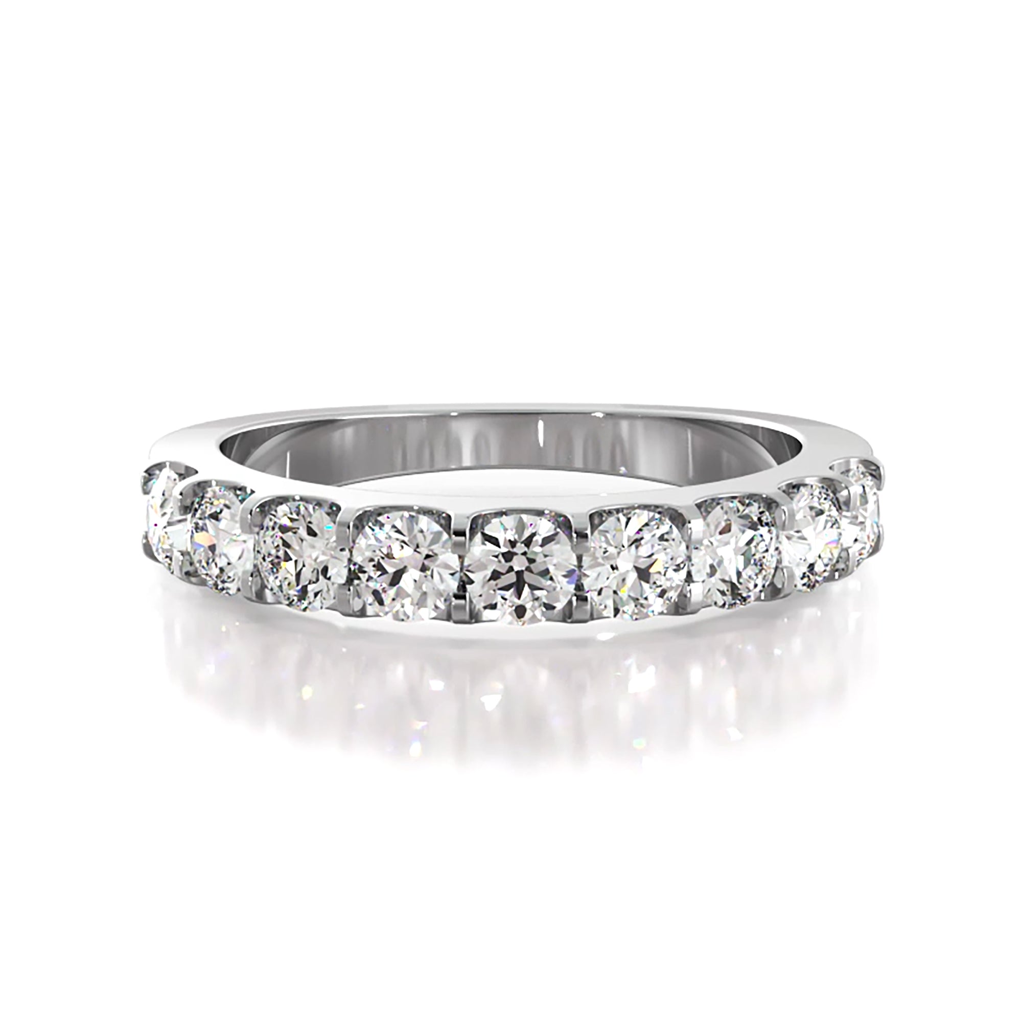 Nine Stone Round Diamond Wedding Ring-VIRABYANI