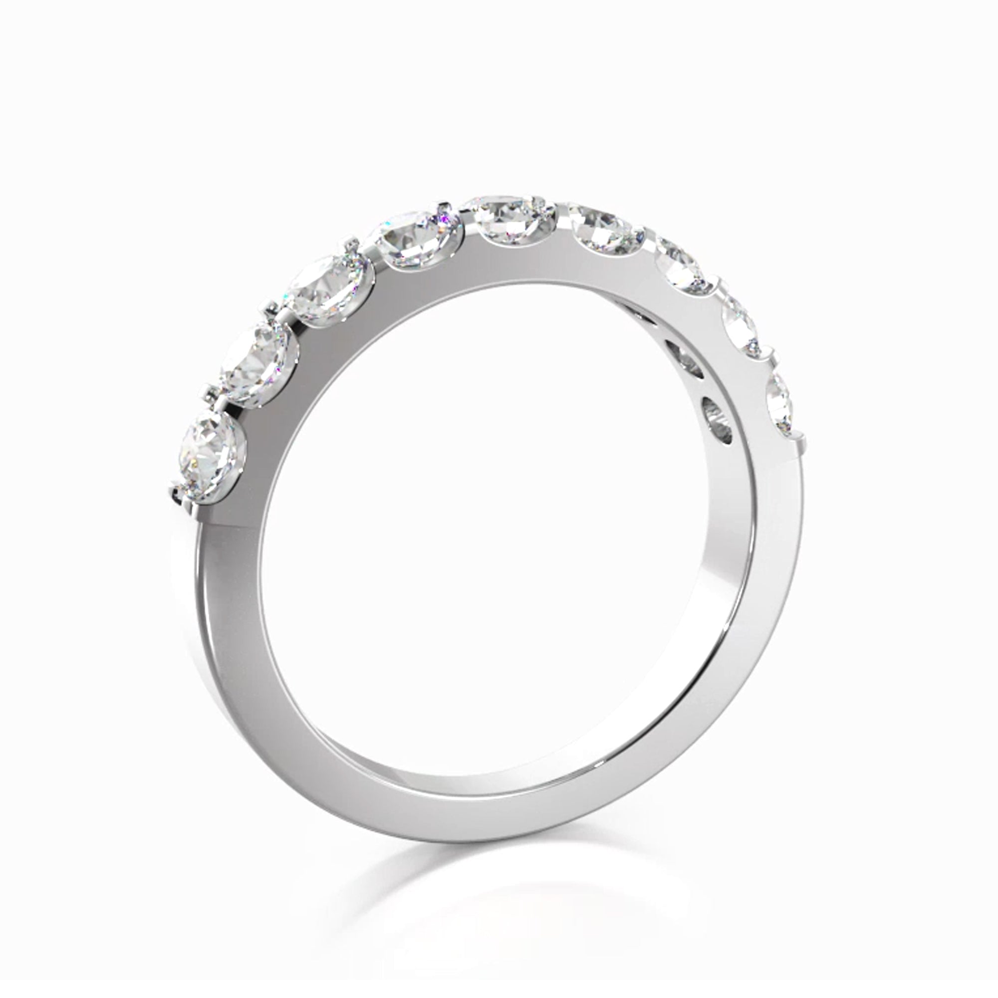 Nine Stone Round Diamond Wedding Ring-VIRABYANI