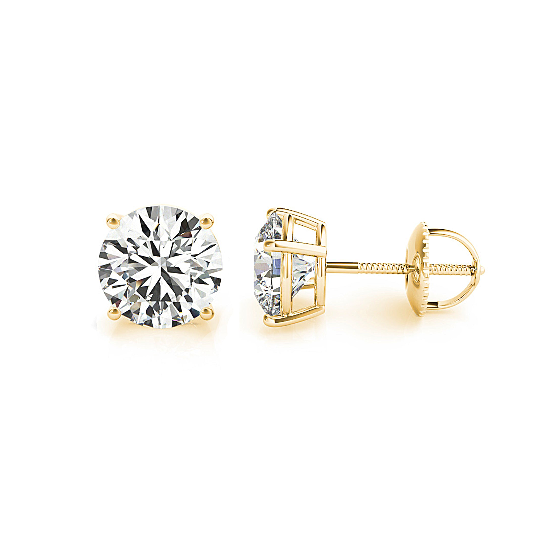 Classic Four Prong Diamond Stud Earrings