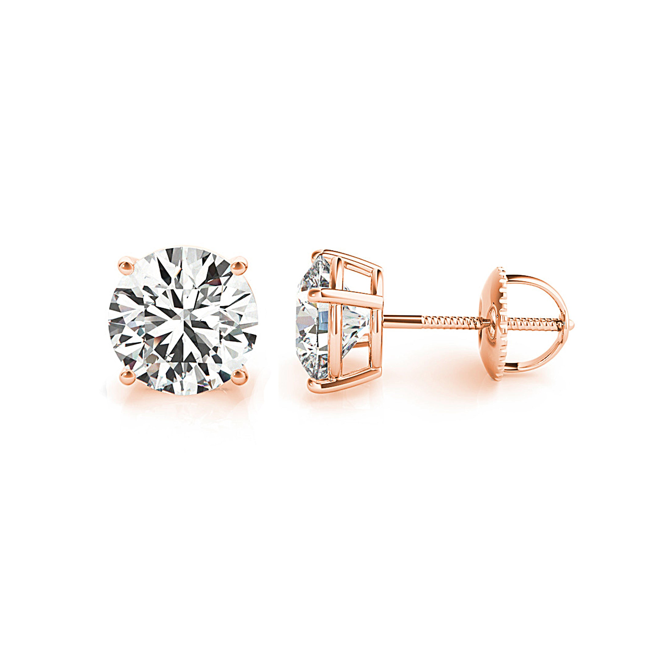 Classic Four Prong Diamond Stud Earrings