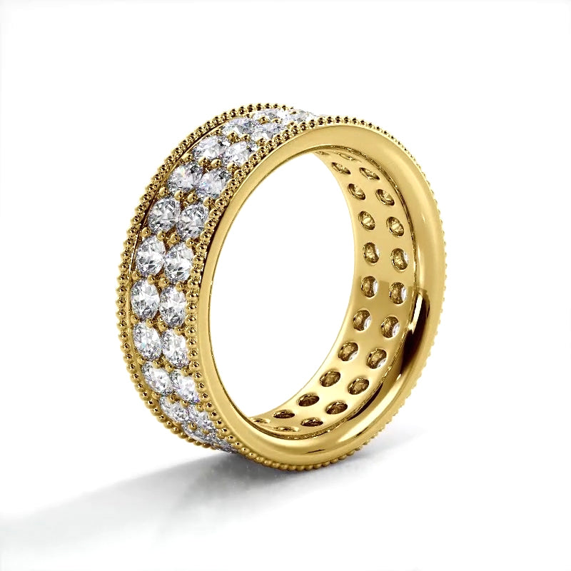 2.50 ct. Round Diamond Milgrain Accent Wedding Band-VIRABYANI