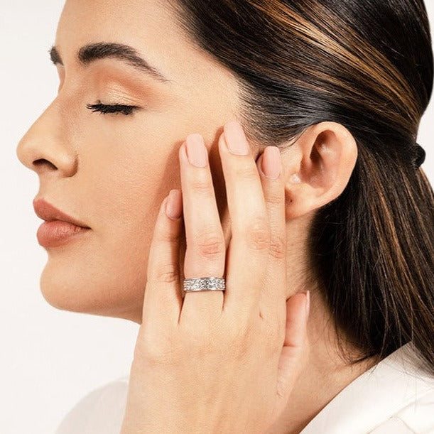 2.50 ct. Round Diamond Double Row Wedding Band-VIRABYANI