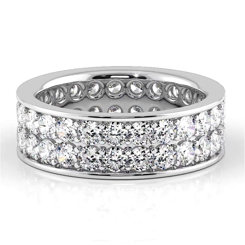 2.50 ct. Round Diamond Double Row Wedding Band-VIRABYANI