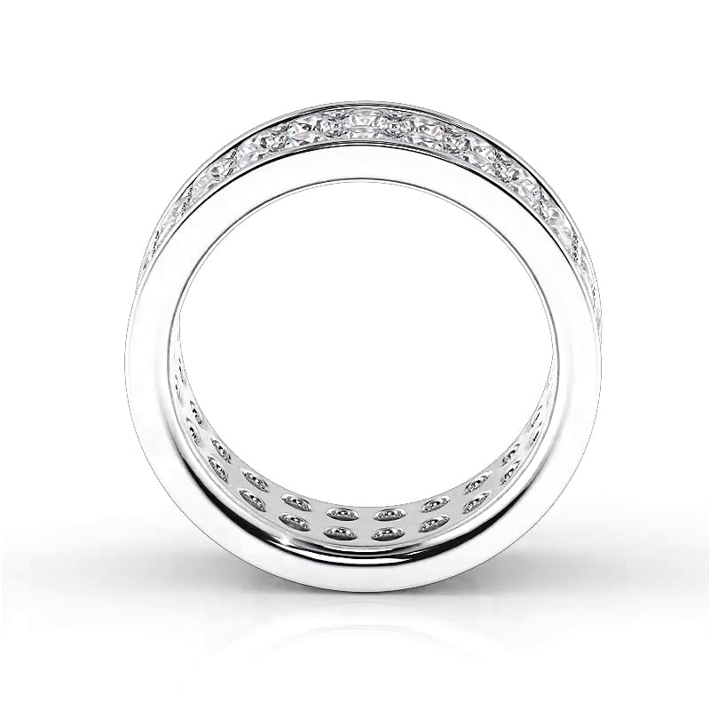 2.50 ct. Round Diamond Double Row Wedding Band-VIRABYANI