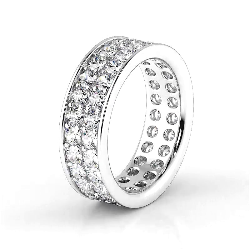 2.50 ct. Round Diamond Double Row Wedding Band-VIRABYANI