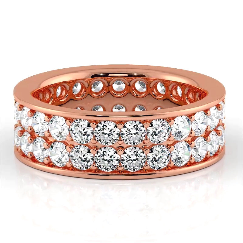 2.50 ct. Round Diamond Double Row Wedding Band-VIRABYANI