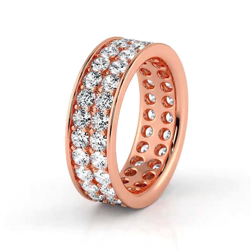 2.50 ct. Round Diamond Double Row Wedding Band-VIRABYANI