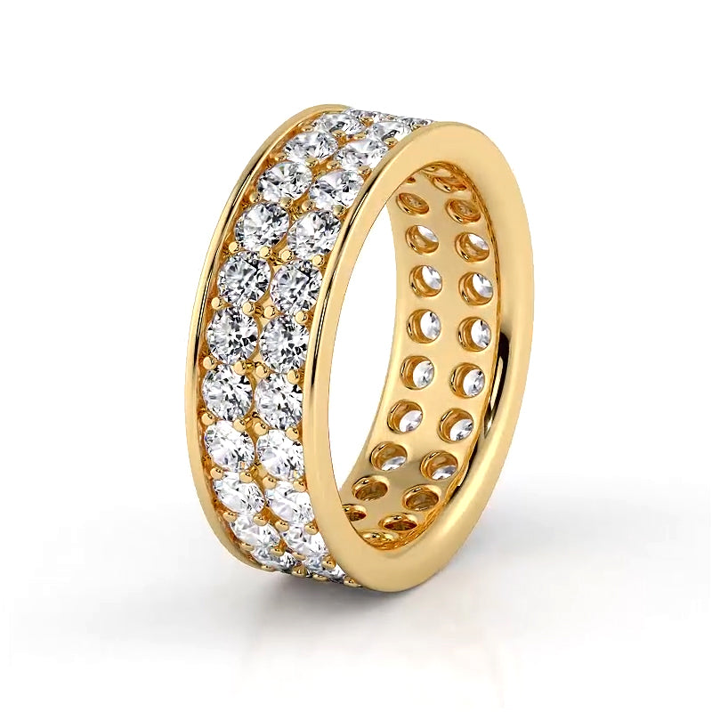2.50 ct. Round Diamond Double Row Wedding Band-VIRABYANI