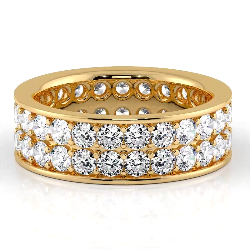 2.50 ct. Round Diamond Double Row Wedding Band-VIRABYANI