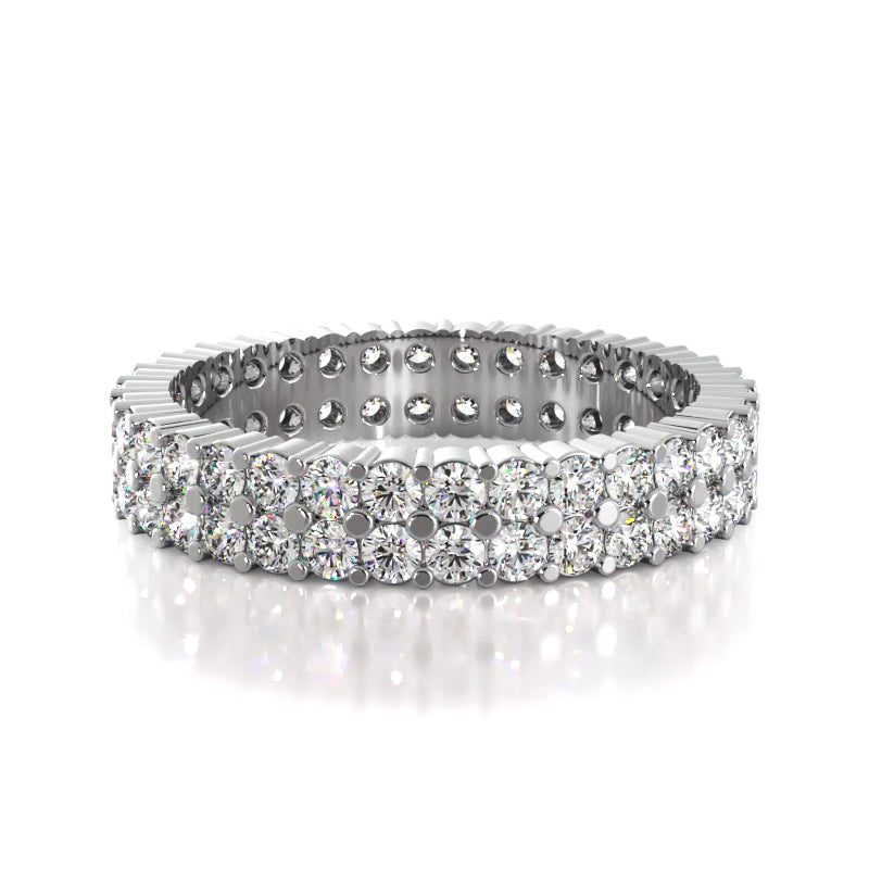 1.50 ct. Round Diamond Double Row Wedding Band-VIRABYANI