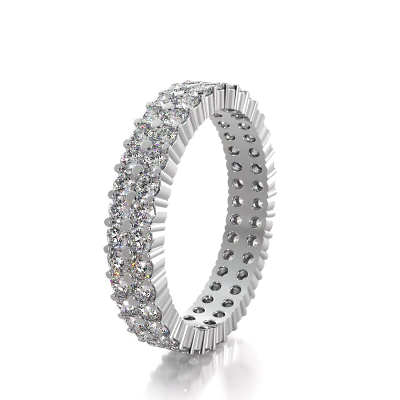 1.50 ct. Round Diamond Double Row Wedding Band-VIRABYANI