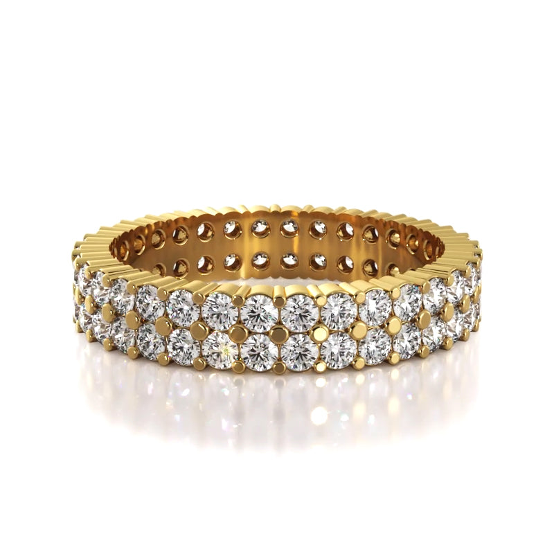 1.50 ct. Round Diamond Double Row Wedding Band-VIRABYANI