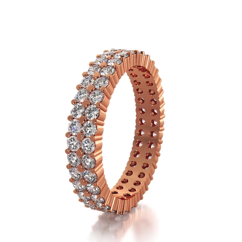 1.50 ct. Round Diamond Double Row Wedding Band-VIRABYANI