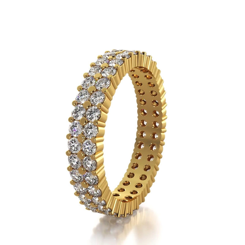 1.50 ct. Round Diamond Double Row Wedding Band-VIRABYANI
