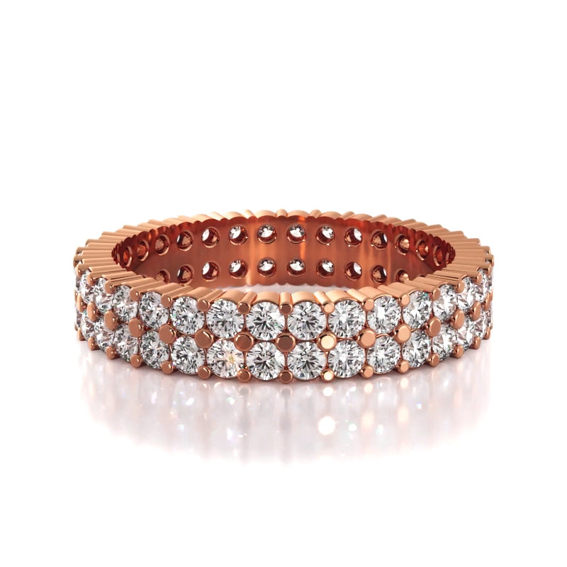 1.50 ct. Round Diamond Double Row Wedding Band-VIRABYANI