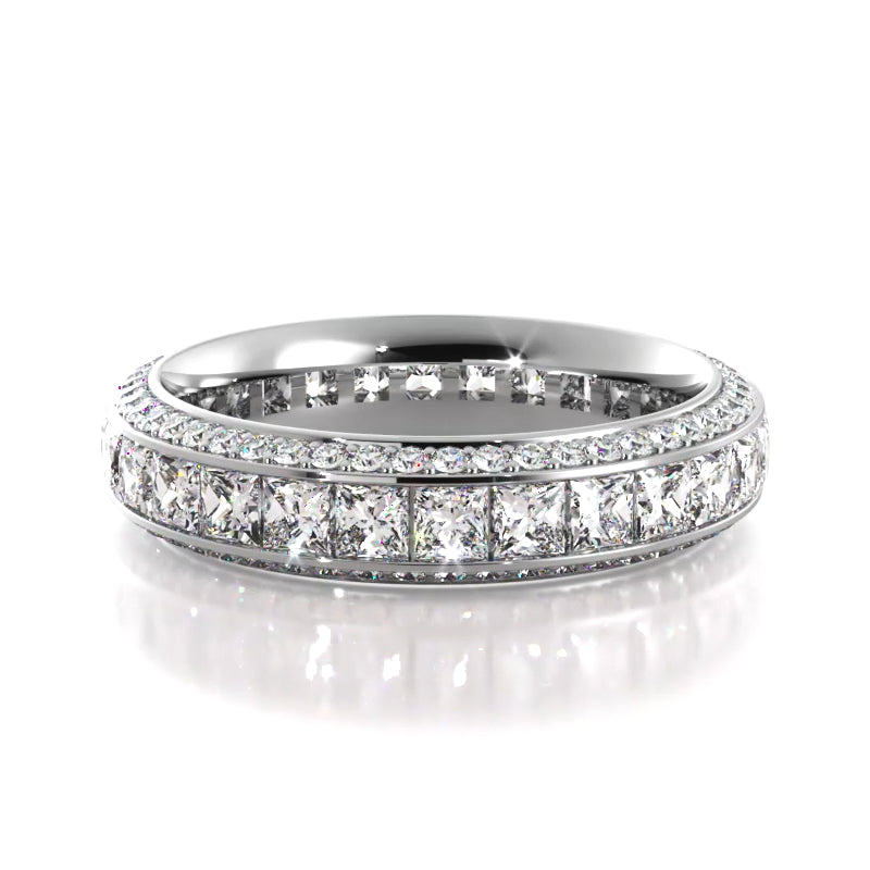 4.12 ct. Princess And Round Diamond Eternity Wedding Band-VIRABYANI