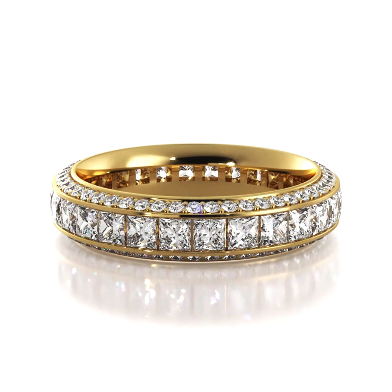 4.12 ct. Princess And Round Diamond Eternity Wedding Band-VIRABYANI