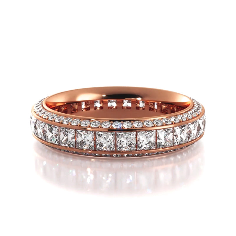 4.12 ct. Princess And Round Diamond Eternity Wedding Band-VIRABYANI