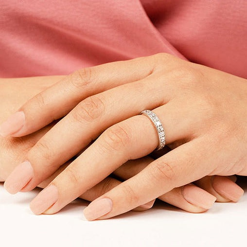 2.09 ct. Princess Diamond Eternity Wedding Band-VIRABYANI