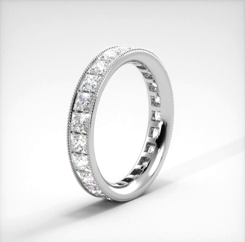 2.09 ct. Princess Diamond Eternity Wedding Band-VIRABYANI