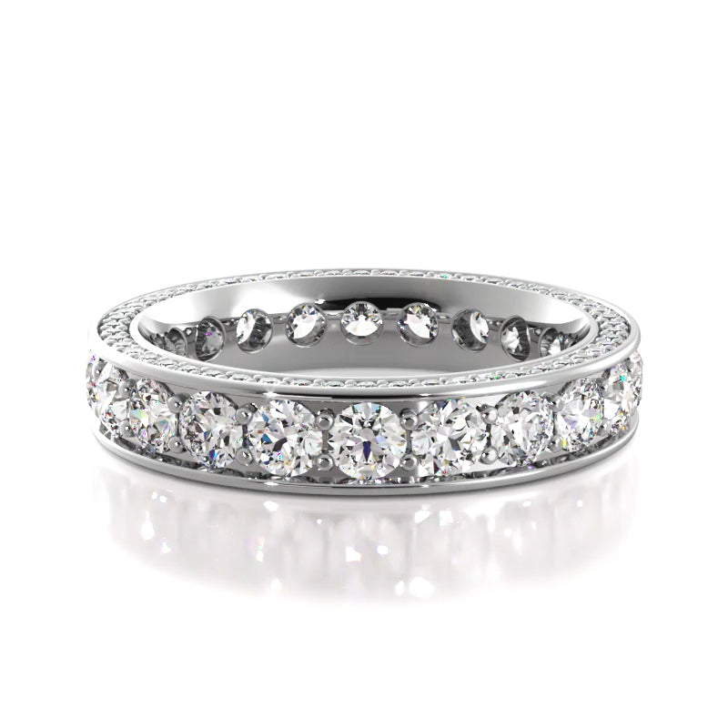 2.39 ct. Round Diamond Eternity Wedding Band-VIRABYANI