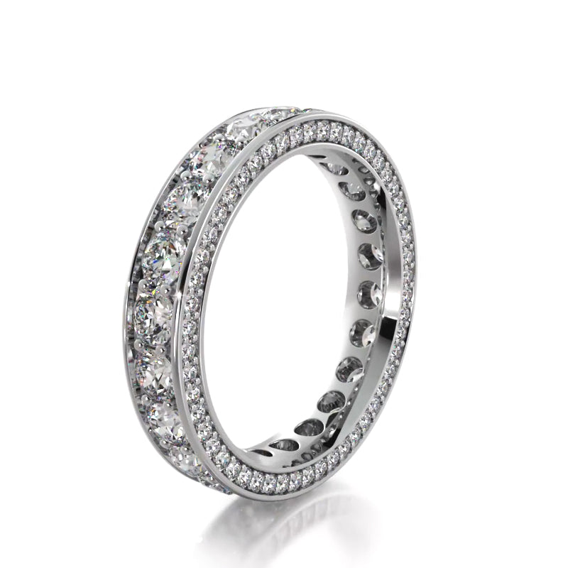 2.39 ct. Round Diamond Eternity Wedding Band-VIRABYANI