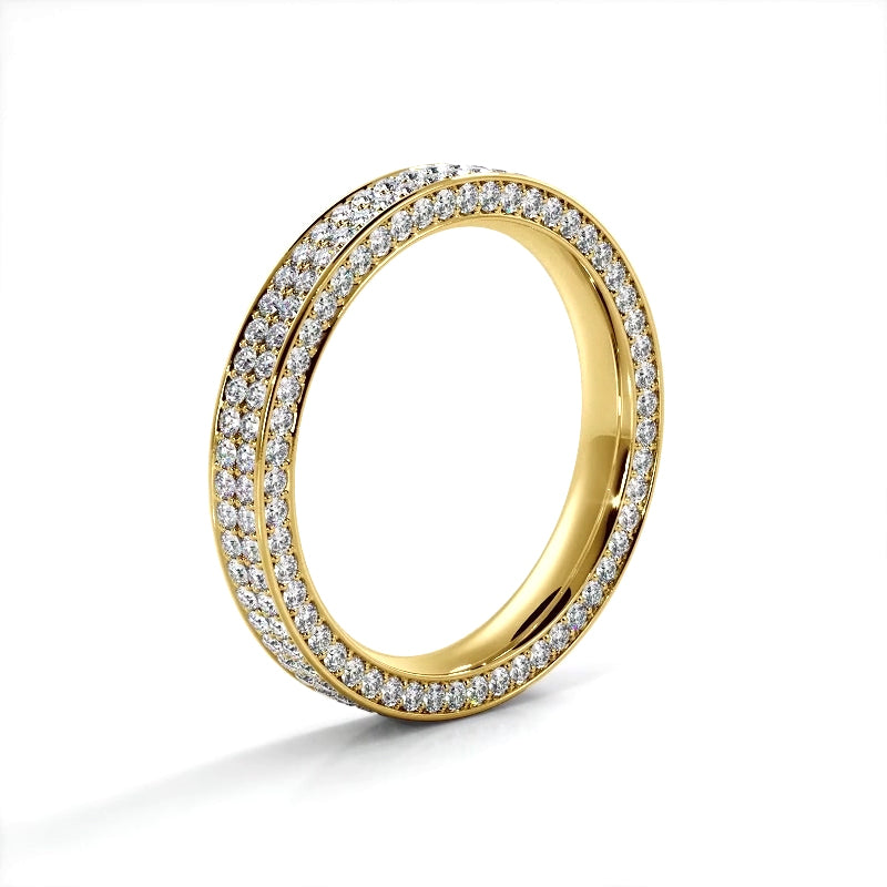 1.09 ct. Round Diamond Three Sided Wedding Ring-VIRABYANI