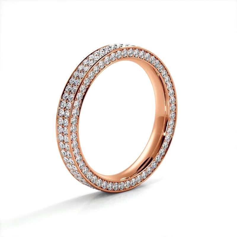 1.09 ct. Round Diamond Three Sided Wedding Ring-VIRABYANI