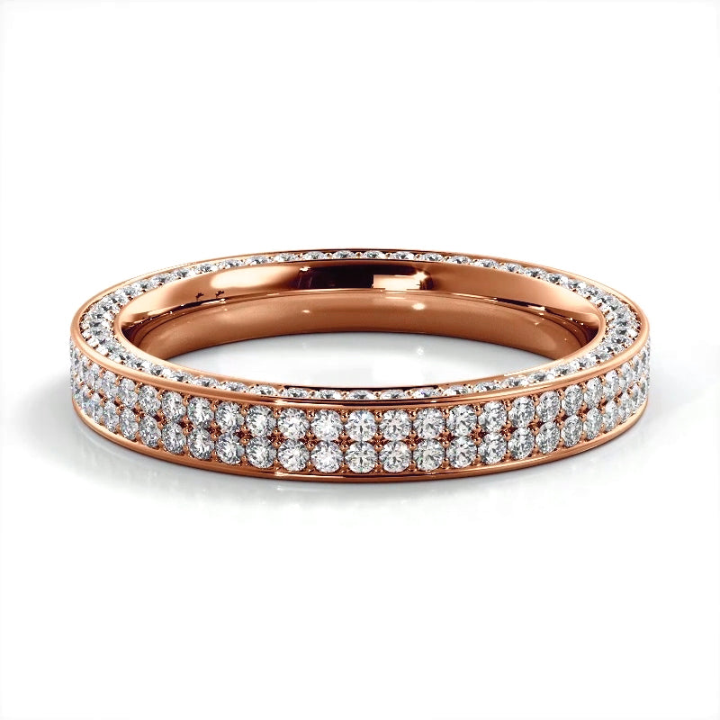 1.09 ct. Round Diamond Three Sided Wedding Ring-VIRABYANI