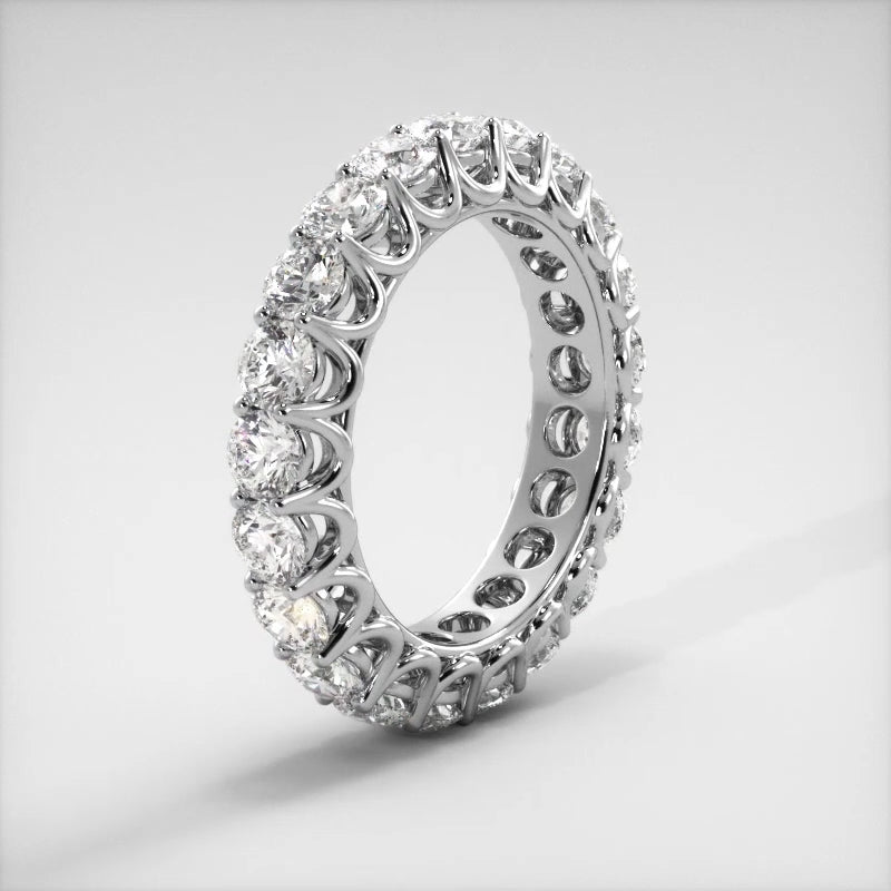 2.52 ct. Round Diamond U Prong Wedding Band-VIRABYANI