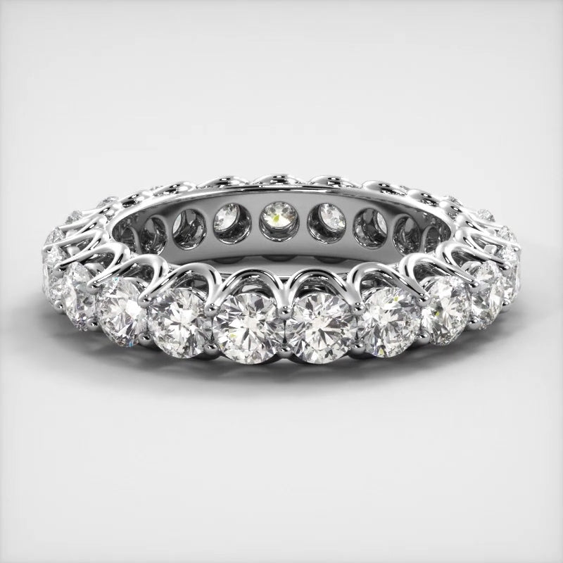 2.52 ct. Round Diamond U Prong Wedding Band-VIRABYANI