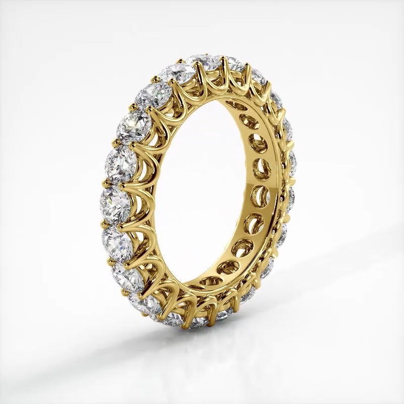 2.52 ct. Round Diamond U Prong Wedding Band-VIRABYANI