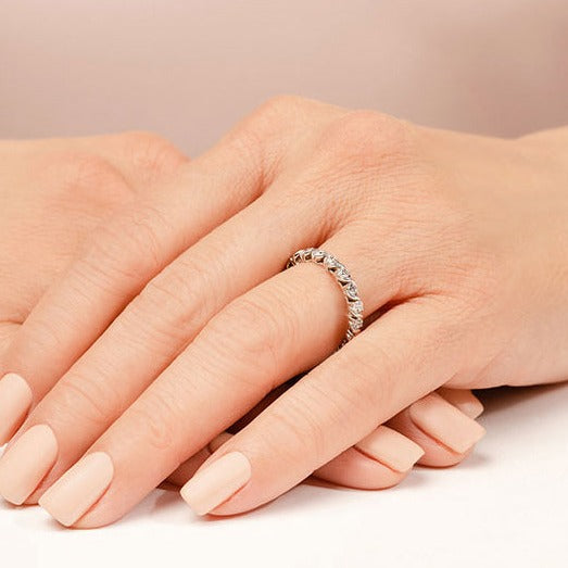 1.05 ct. Round Diamond Eternity Wedding Band-VIRABYANI