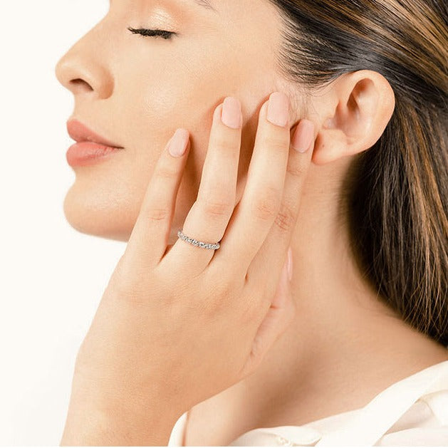 1.05 ct. Round Diamond Eternity Wedding Band-VIRABYANI