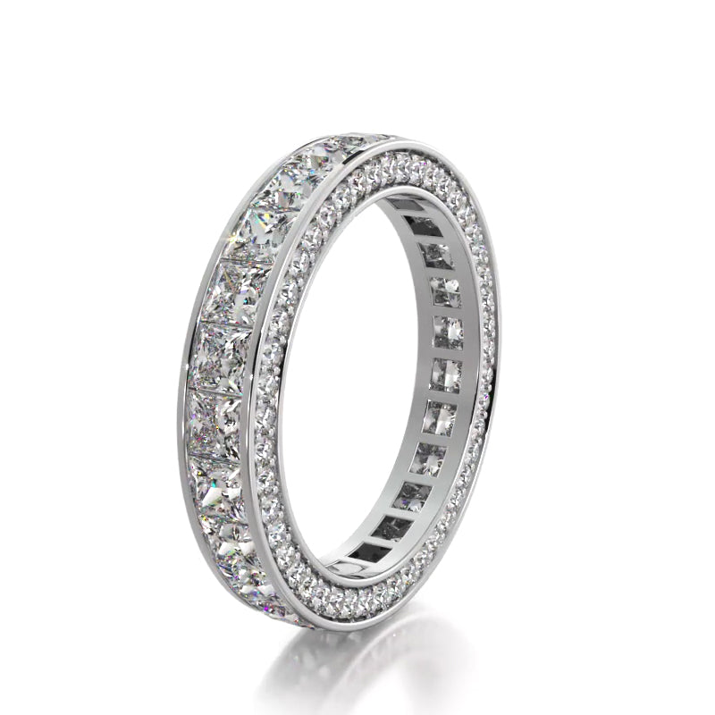 3.14 ct. Princess And Round Diamond Eternity Band-VIRABYANI