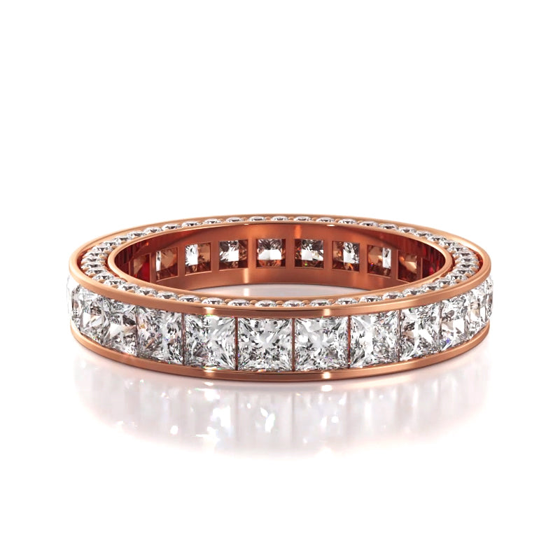 3.14 ct. Princess And Round Diamond Eternity Band-VIRABYANI