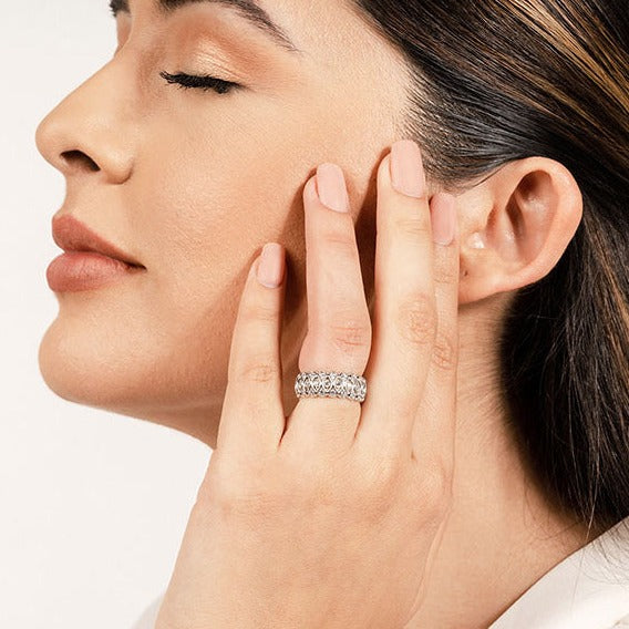 1.05 ct. Round Diamond Eternity Wedding Band-VIRABYANI