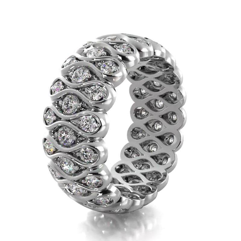 1.05 ct. Round Diamond Eternity Wedding Band-VIRABYANI