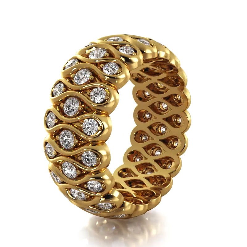1.05 ct. Round Diamond Eternity Wedding Band-VIRABYANI