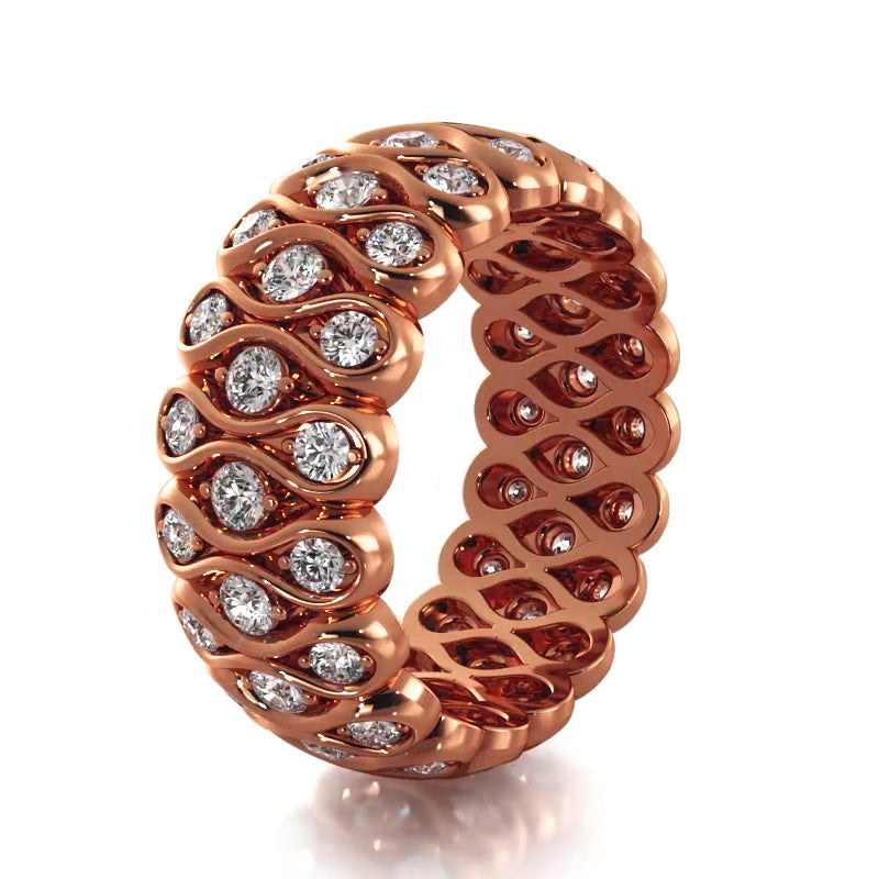 1.05 ct. Round Diamond Eternity Wedding Band-VIRABYANI