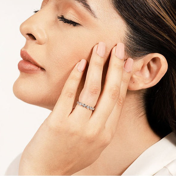 0.43 ct. Round Diamond Eternity Wedding Band-VIRABYANI