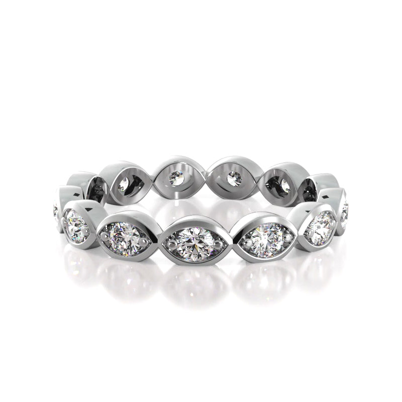 0.43 ct. Round Diamond Eternity Wedding Band-VIRABYANI