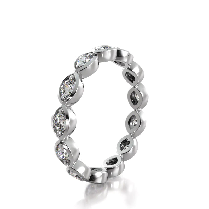 0.43 ct. Round Diamond Eternity Wedding Band-VIRABYANI